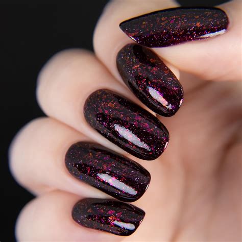burgundy nail polish with glitter